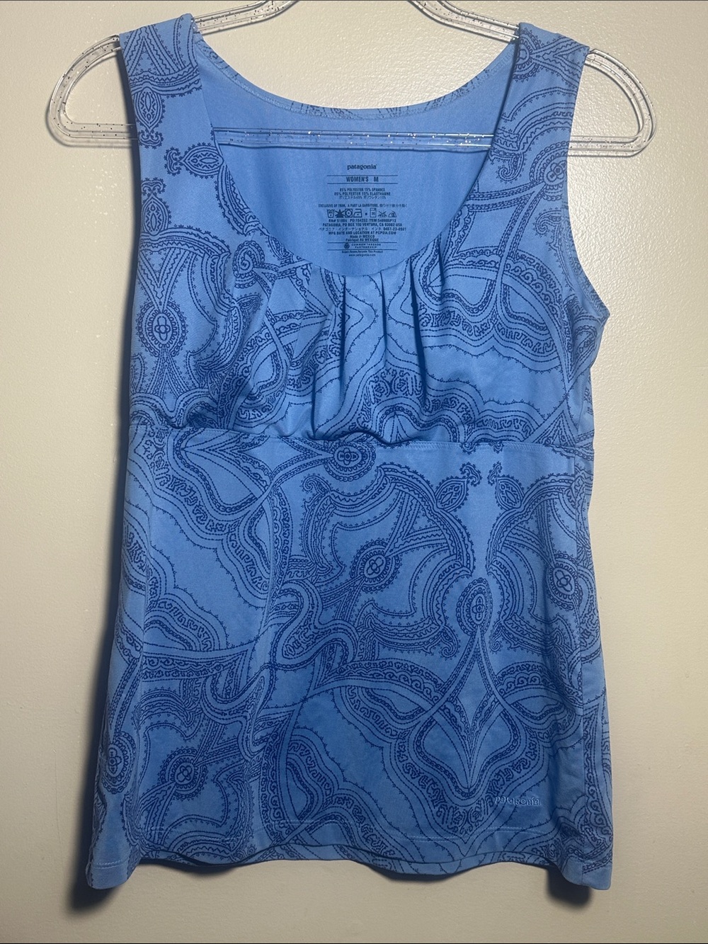 Patagonia Women’s Medium Blue Paisley Tank Top - Picture 1 of 5